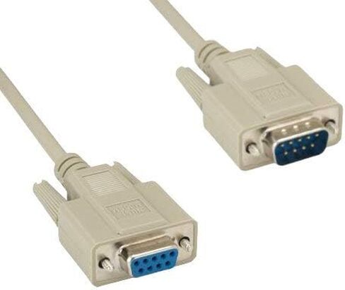 وصلة سلك سلك توصيل تسلسلي DB9 Null Modem 28 AWG RS-232 عبر 9 دبوس ذكر إلى أنثى M/F مصبوب على شكل حرف D لبيانات الطابعة PC Mac Linux in Saudi Arabia