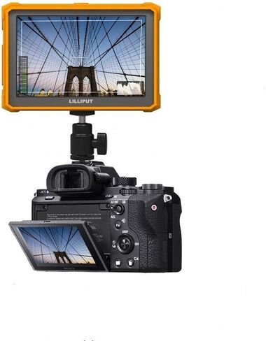 ليليبوت شاشة ميدانية A7s FHD 7 انش 4K مساعد كاميرا FHD 1920x1200 LCD IPS 4K HDMI حافظة مطاطية صفراء مع محول تيار متردد 12 فولت in Saudi Arabia
