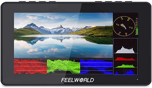 كاميرا FEELWORLD F5 Pro V4 مقاس 6 بوصة تعمل باللمس DSLR مع LUT ثلاثي الأبعاد، IPS FHD 1920x1152 مع تثبيت F970 ومجموعة الطاقة لنقل لاسلكي خارجي + ضوء LED in Saudi Arabia
