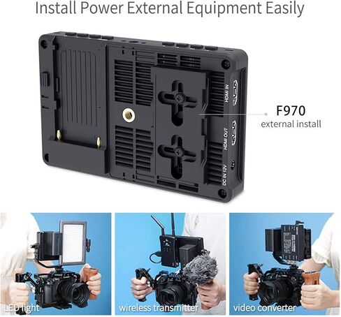 كاميرا FEELWORLD F5 Pro V4 مقاس 6 بوصة تعمل باللمس DSLR مع LUT ثلاثي الأبعاد، IPS FHD 1920x1152 مع تثبيت F970 ومجموعة الطاقة لنقل لاسلكي خارجي + ضوء LED in Saudi Arabia