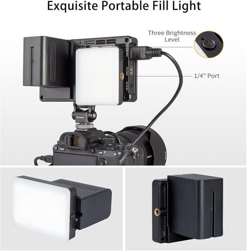 كاميرا FEELWORLD F5 Pro V4 مقاس 6 بوصة تعمل باللمس DSLR مع LUT ثلاثي الأبعاد، IPS FHD 1920x1152 مع تثبيت F970 ومجموعة الطاقة لنقل لاسلكي خارجي + ضوء LED in Saudi Arabia