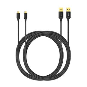 [عبوة من قطعتين] كابل Anker USB ميكرو USB مجدول بطول 6 أقدام / 1.8 متر من النايلون مع موصلات مطلية بالذهب لأجهزة Android وSamsung وHTC وNokia وSony والمزيد (أحمر) in Kuwait