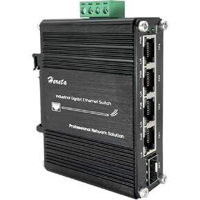Hardened Industrial Gigabit Fiber PoE+ Switch Compact 30W PoE+ Optical Ethernet Switch 4 Ports 10/100/1000Base-T & 1 Port 100/1000Base-X Dual Rate SFP PoE+ Switch