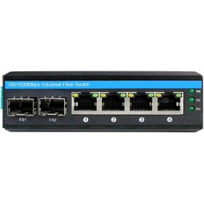 6-Port Hardened Industrial Gigabit PoE+ DIN-Rail Fiber Network Switch 4 x Gigabit PoE+ Ports 2 x 1.25G SFP Fiber Ports 120W for Outdoor Use in Saudi Arabia