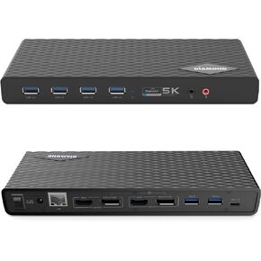 مخرج فيديو مزدوج للوسائط المتعددة من Diamond، وقاعدة إرساء عالمية USB 3.0/2.0 مع جيجابت إيثرنت، وHDMI، وDVI، وصوت لنظام التشغيل Windows 11، وMacOS، وAndroid 5.0+. شريحة عرض DL-3900 المعتمدة in Kuwait