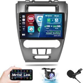 Roinvou [2G+64G] for Ford Fusion Mustang Mondeo 2009-2012 Car Radio with Wireless Carplay/Android Auto, 10.1 Inch Android 13 IPS Touch Screen Car Stereo, Bluetooth, GPS, WiFi, SWC, HiFi