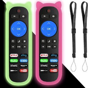 حزمة من 2 RC280 بديل للتحكم عن بعد لجميع أجهزة التحكم عن بعد TCL Roku TV، عالمية لتلفزيون TCL 32 بوصة 40 بوصة 43 بوصة 48 بوصة 49 بوصة 50 بوصة 55 بوصة 65 بوصة 75 بوصة 85 بوصة تلفزيون روكو مع غطاء عن بعد، لا حاجة للإعداد (وردي متوهج) والأخضر) in Kuwait