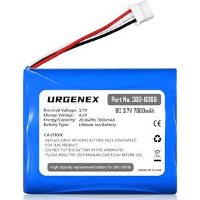 بطارية بديلة URGENEX ADT بقدرة 7800 مللي أمبير في الساعة مطورة ذات سعة عالية 300-10186 3.7 فولت بطارية ليثيوم أيون متوافقة مع لوحة الأمان الذكية لأمر ADT بقدرة 28.86 وات في الساعة in Kuwait