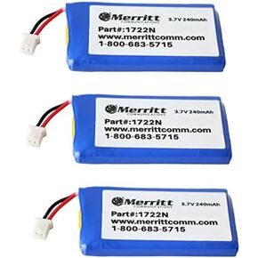 Merritt Compatible Plantronics Battery Replacement for C052, CS50, CS55, CS351n and CS361n Wireless Headsets- 3 Pack in Saudi Arabia