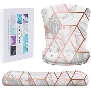 وسادة مسند المعصم للوحة المفاتيح من Tikaton ومجموعة مسند المعصم لدعم مسند الماوس، قاعدة مطاطية غير قابلة للانزلاق لدعم المعصم مع رغوة الذاكرة المرتفعة المريحة لسهولة الكتابة وتخفيف الألم (رخام) in Kuwait