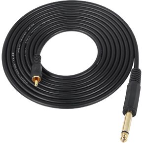 CERRXIAN RCA to 1/4 Inch Audio Cable, Gold Plated 6.35mm TS Mono Male to RCA Male Patch Cord (Black, 1.8m) in Kuwait