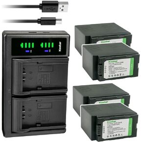 Kastar 4-Pack CGA-D54 Battery and LTD2 USB Charger Replacement for Panasonic AG-HPX250 AG-HPX250EN AG-HPX250P AG-HPX250PJ, AG-HPX255 AG-HPX255P AG-HPX255EJ, AG-HVX200 AG-HVX200E AG-HVX200P AG-HVX200AP in Kuwait