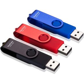 SeeDete 32GB USB Flash Drives, USB Stick, Thumb Drive Rotated Design, Memory Stick with LED Light for External Storage and Backup Data, Jump Drive, 5 Pack 32GB (5 Colors: Gold Black Green Red Blue) in Kuwait