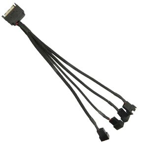 FBHDZVV SATA Power Splitter Y Cable 15 Pin Male SATA إلى 4 أكمام 3 Pin/4 Pin PMW 12V PC Case Fan Power Supply SATA موصل كابل للكمبيوتر مبرد مروحة تبريد تمديد محول كابل - 1 إلى 4 in Kuwait