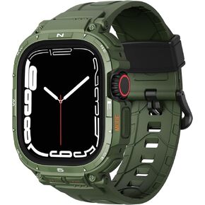 TAURI Black TPU Sport Band for Apple Watch Series 8/7/SE2/6/SE/5/4/3/2/1 with Screen Protector in Saudi Arabia