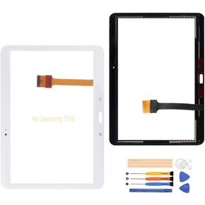 Compatible with Samsung Galaxy T530 Touch Screen Digitizer Glass Replacement,for Samsung Tab 4 10.1 T530 T531 T535 T537A T537V Touch Display Panel Repair Parts Kit,with Tools+Adhesive (White) in Kuwait