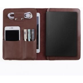 Top Grain Leather Universal Padfolio/Portfolio Sleeve Notebook Case Holder for iPads and iPad Pros 9.7" inch 11th Gen, 10th Gen, 9th Gen and 8th Gen with Canvas Draw String Bag in Saudi Arabia