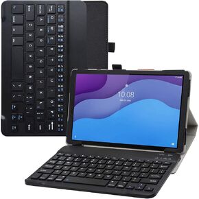 Bige for Lenovo Tab M10 HD (2nd Gen) Keyboard Case,PU Leather Cover with Romovable Wireless Keyboard for 10.1 inch Lenovo Tab M10 HD (2nd Gen) TB-X306X Tablet,Black, 10001959-1