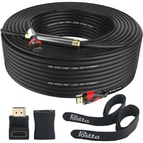 HDMI Cable(20 Feet) HDMI 2.0V Cable with 2 Piece Cable Ties+2 Piece HDMI Adapters Support 4K 2160P,1080P,3D,Audio Return and Ethernet