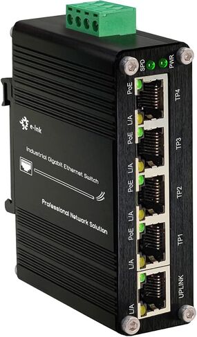 Mini 5-Port Gigabit Industrial Switch, DIN/Wall Mount, -40~167°F, 10Gbps in Kuwait