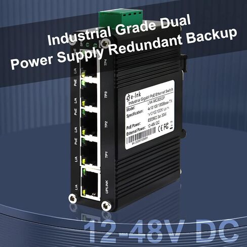 Mini 5-Port Gigabit Industrial Switch, DIN/Wall Mount, -40~167°F, 10Gbps in Kuwait