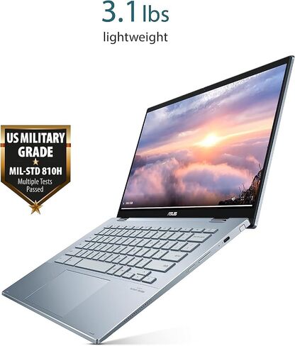 ASUS Chromebook Flip CX5 شاشة لمس FHD NanoEdge مقاس 14 بوصة، معالج Intel Core i5-1130G7، 256 جيجابايت SSD، 16 جيجابايت ذاكرة الوصول العشوائي، لوحة مفاتيح بإضاءة خلفية، Wi-Fi 6 Chrome OS، الألومنيوم AI، أزرق CX5400FMA-DN566T-S (متجدد) in Saudi Arabia