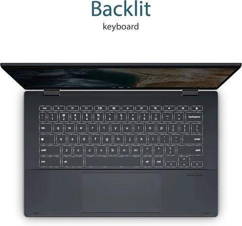ASUS Chromebook Flip CX5 شاشة لمس FHD NanoEdge مقاس 14 بوصة، معالج Intel Core i5-1130G7، 256 جيجابايت SSD، 16 جيجابايت ذاكرة الوصول العشوائي، لوحة مفاتيح بإضاءة خلفية، Wi-Fi 6 Chrome OS، الألومنيوم AI، أزرق CX5400FMA-DN566T-S (متجدد) in Saudi Arabia