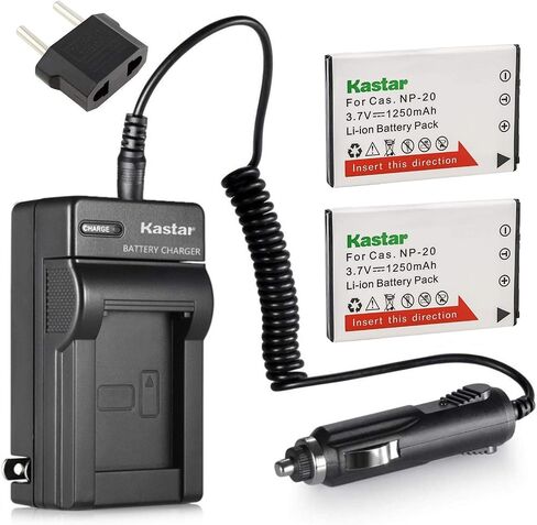 Kastar 2X بطارية + شاحن ل Cas N-P20 و Exilim EX-M1 EX-M2 EX-M20 EX-S1 EX-S2 EX-S3 EX-S20EX-S600 EX-S770 EX-S880 EX-Z3 EX-Z4 EX-Z5 EX-Z6 EX-Z7 EX-Z8 EX-Z11 EX-Z60 EX-Z65 EX-Z70 EX-Z75 EX-Z77 in Saudi Arabia