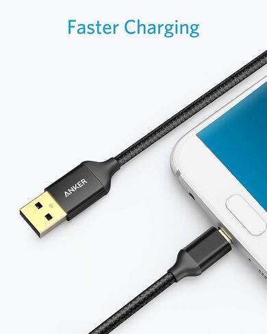 [عبوة من قطعتين] كابل Anker USB ميكرو USB مجدول بطول 6 أقدام / 1.8 متر من النايلون مع موصلات مطلية بالذهب لأجهزة Android وSamsung وHTC وNokia وSony والمزيد (أحمر) in Kuwait