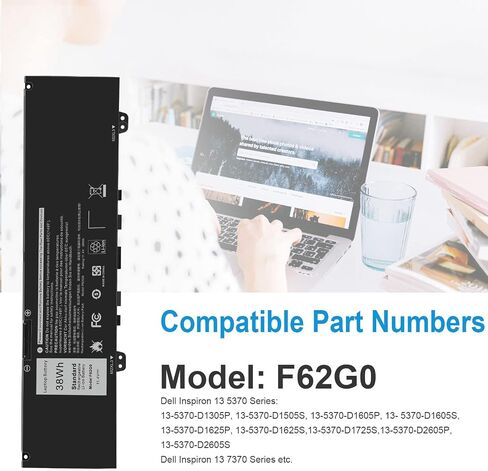 Fancy Buying 39DY5 F62G0 Battery for Dell Inspiron 13 7000 i7373 7373 7386 2-in-1 7370 7380 5370 P83G P87G P91G P83G001 P83G002 P87G001 P91G001 039DY5 39DY5 0F62G0 RPJC3 0RPJC3 F62GO Vostro 13 5370 in Saudi Arabia