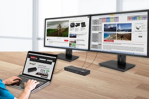 مخرج فيديو مزدوج للوسائط المتعددة من Diamond، وقاعدة إرساء عالمية USB 3.0/2.0 مع جيجابت إيثرنت، وHDMI، وDVI، وصوت لنظام التشغيل Windows 11، وMacOS، وAndroid 5.0+. شريحة عرض DL-3900 المعتمدة in Kuwait