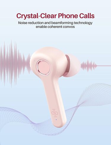 Gsoemon Wireless Earbuds, Upgraded Bluetooth IPX8 40Hours Play Time Long Life Battery V5.0 in-Ear Stereo True Wireless Headphones USB-C Quick Charge Wireless Earbuds (4.Pink) in Kuwait