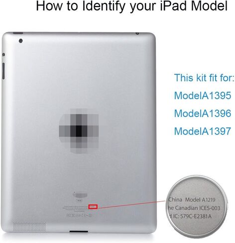 قطع غيار لشاشة اللمس من Fixcracked مجموعة زجاجية للمحول الرقمي لجهاز Ipad 2 + كابل هوائي WIFI ومجموعة أدوات احترافية (أبيض) in Kuwait