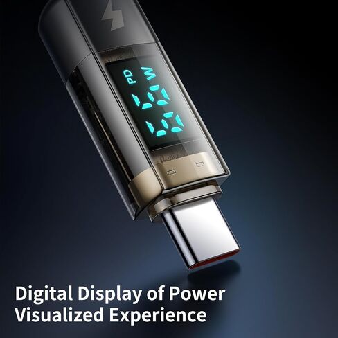 mcdodo USB C to USB C Charger Cable Transparent Data Cable PD 100W Charger Digital Display Auto Power Off Dual Core Protection for iPhone 15/MacBook Pro/Air/iPad Mini/Pro 2021/Samsung,Switch(6FT) in Kuwait