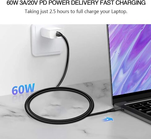 سلك شاحن كابل USB C إلى USB C بطول 6 أقدام 2 حزمة لهاتف Samsung S22 S23/S21/S21 Plus/S21 Ultra 5G/S20 S20+/S21 FE، Note 20 Ultra/10، Pixel 6 7/6 Pro/4 3A XL 4A 5، سريع سلك طاقة للشحن من النوع C، PD 60 وات in Saudi Arabia