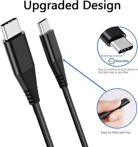 سلك شاحن كابل USB C إلى USB C بطول 6 أقدام 2 حزمة لهاتف Samsung S22 S23/S21/S21 Plus/S21 Ultra 5G/S20 S20+/S21 FE، Note 20 Ultra/10، Pixel 6 7/6 Pro/4 3A XL 4A 5، سريع سلك طاقة للشحن من النوع C، PD 60 وات in Saudi Arabia
