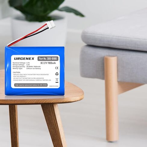 بطارية بديلة URGENEX ADT بقدرة 7800 مللي أمبير في الساعة مطورة ذات سعة عالية 300-10186 3.7 فولت بطارية ليثيوم أيون متوافقة مع لوحة الأمان الذكية لأمر ADT بقدرة 28.86 وات في الساعة in Kuwait