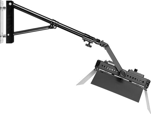 Fovitec - 1 × ذراع متفجر للتصوير الفوتوغرافي والفيديو - [أسود مطفي] [هيكل من الفولاذ] [شديد التحمل] [مقابض مريحة] [تشمل المسامير] in Kuwait