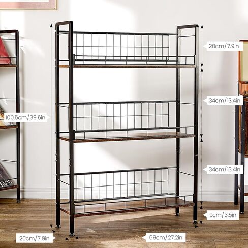 LiebeRen Vinyl Record Storage, Vinyl Record Holder, 3 Tier Album Storage rack For Vinyl Records，Suitable for LP Records,CD,DVD,Book,Magazine. in Kuwait