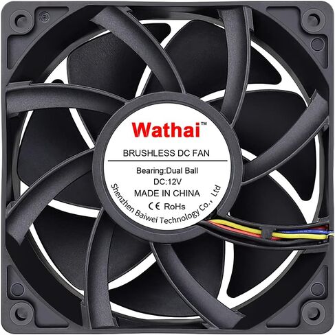Wathai 12038 120 مللي متر x 38 مللي متر PWM حافظة الكمبيوتر الشخصي مروحة 12 فولت 4pin 5300 دورة في الدقيقة ارتفاع تدفق الهواء Duall الكرة CFM FG تيار مستمر فرش مروحة التبريد in Kuwait