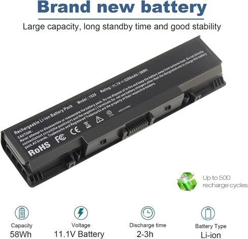 بطارية كمبيوتر محمول لجهاز Dell Inspiron 1521 1520 1721 pp22l pp22x؛ Dell Vostro 1500 1700، يناسب P/N W280 0UW280 NR239 312-0589 451-10477 FK890 GK476 GK479 312-0504 312-0575 312-0576 312-0590 312-0594 FP282 in Kuwait