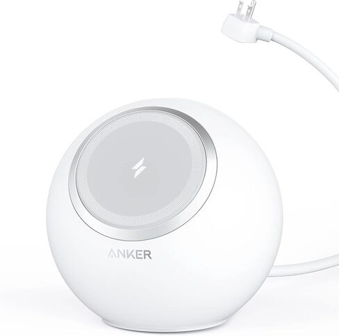 Anker Magnetic Desktop Charging Station(MagGo), 637 Magnetic Wireless Charger - 8-in-1 Power Strip with 3 AC, 2 USB A, 2 USB C for iPhone 15/14,Max 65W Power Delivery Desktop Accessory for MacBook Pro in Kuwait