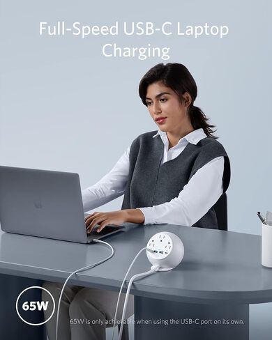 Anker Magnetic Desktop Charging Station(MagGo), 637 Magnetic Wireless Charger - 8-in-1 Power Strip with 3 AC, 2 USB A, 2 USB C for iPhone 15/14,Max 65W Power Delivery Desktop Accessory for MacBook Pro in Kuwait