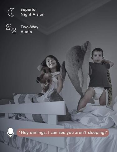 جهاز مراقبة الأطفال nooie 5G WiFi، دوران وإمالة 360 درجة، كاميرا أطفال مع تتبع حركة AI ورؤية ليلية 1080P، صوت ثنائي الاتجاه، كشف الحركة والصوت - متوافق مع Alexa- كاميرا داخلية للحيوانات الأليفة والمنزل in Kuwait