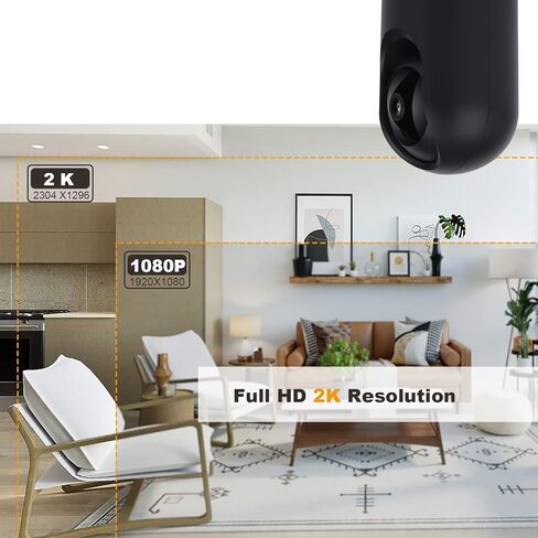 كاميرا أمان داخلية Konnek Stein 2K، 5G/2.4G WiFi 360 درجة لمراقبة الحيوانات الأليفة والطفل، كشف الحركة، رؤية ليلية، التحكم في التطبيق، صوت ثنائي الاتجاه، مع فتحة بطاقة TF وسحابة (بدون بطارية) in Kuwait