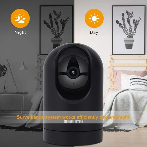 كاميرا أمان داخلية Konnek Stein 2K، 5G/2.4G WiFi 360 درجة لمراقبة الحيوانات الأليفة والطفل، كشف الحركة، رؤية ليلية، التحكم في التطبيق، صوت ثنائي الاتجاه، مع فتحة بطاقة TF وسحابة (بدون بطارية) in Kuwait