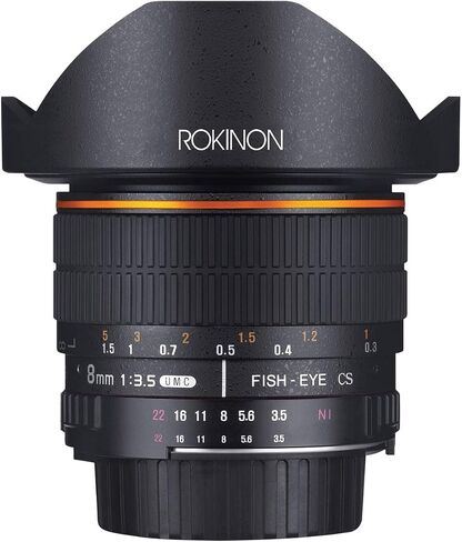 Rokinon FE8M-NEX 8mm f/3.5 Fisheye Lens for Sony E-Mount Cameras (NEX and VG10), Black | Create dramatic ultra-wide perspectives with a distinctive fisheye view for creative photos and video. in Saudi Arabia
