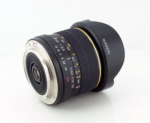 Rokinon FE8M-NEX 8mm f/3.5 Fisheye Lens for Sony E-Mount Cameras (NEX and VG10), Black | Create dramatic ultra-wide perspectives with a distinctive fisheye view for creative photos and video. in Saudi Arabia