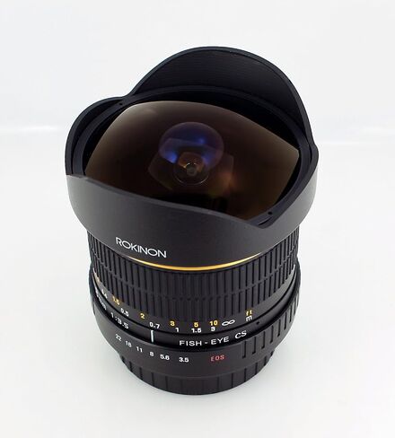 Rokinon FE8M-NEX 8mm f/3.5 Fisheye Lens for Sony E-Mount Cameras (NEX and VG10), Black | Create dramatic ultra-wide perspectives with a distinctive fisheye view for creative photos and video. in Saudi Arabia