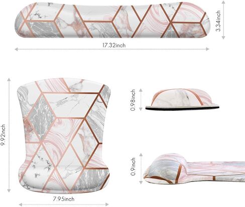 وسادة مسند المعصم للوحة المفاتيح من Tikaton ومجموعة مسند المعصم لدعم مسند الماوس، قاعدة مطاطية غير قابلة للانزلاق لدعم المعصم مع رغوة الذاكرة المرتفعة المريحة لسهولة الكتابة وتخفيف الألم (رخام) in Kuwait